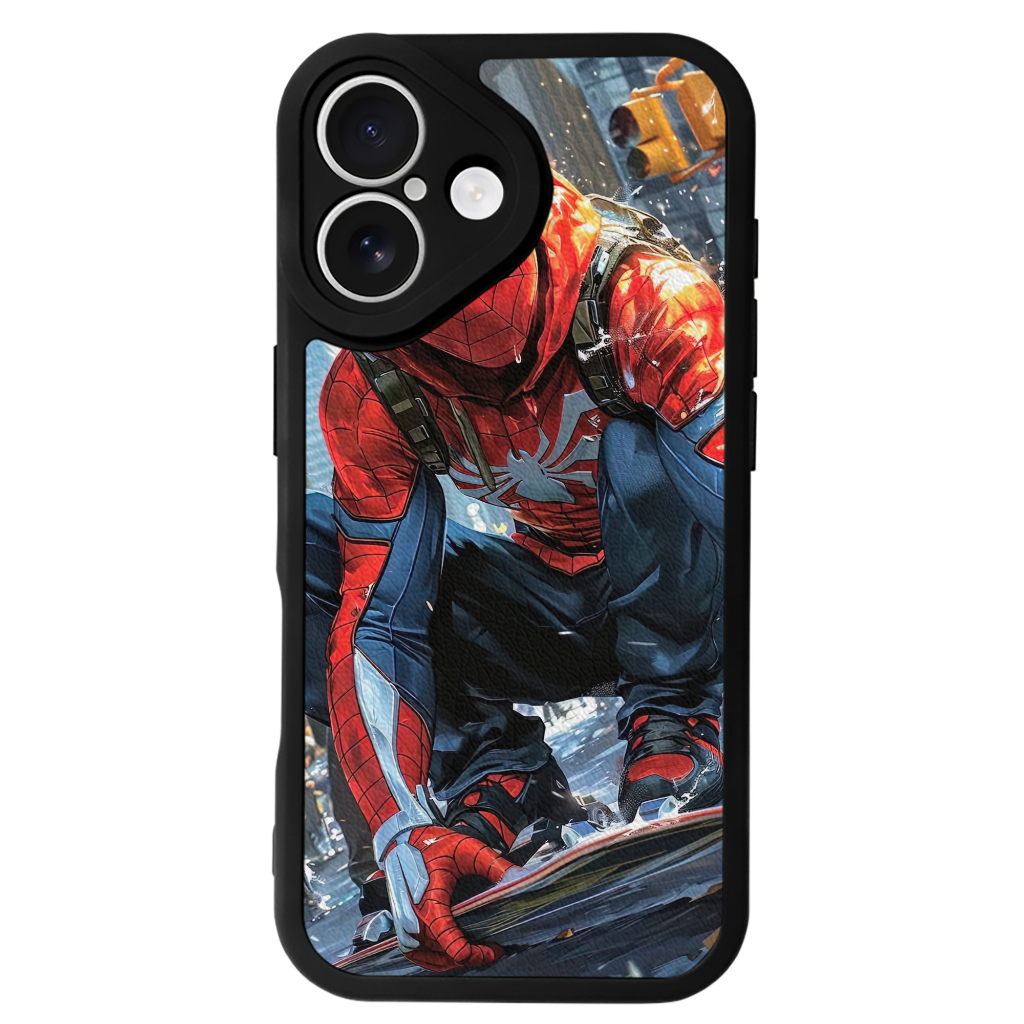 Spider Man スパイダーマン 【iPhone 16シリーズ対応】シリコンスマホケース（レザー調） 材質：シリコン